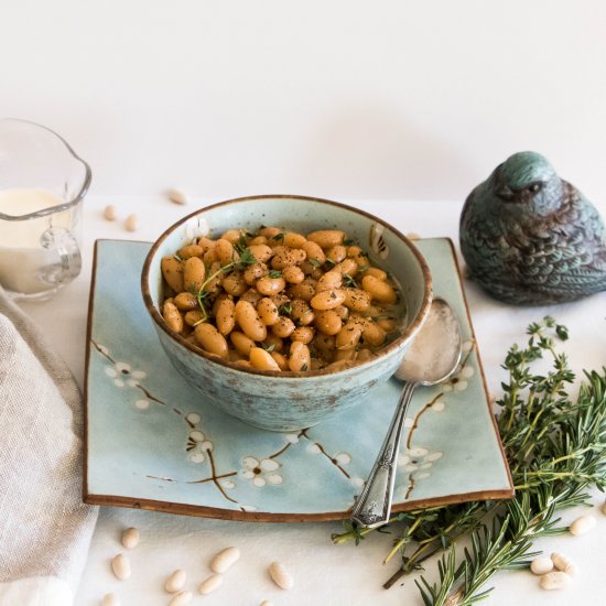 Warm White Beans  in Crème Fraîche