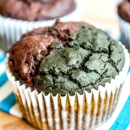 Chocolate Matcha Muffins