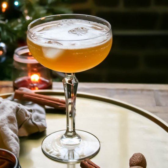 spiced pear an bourbon cocktail