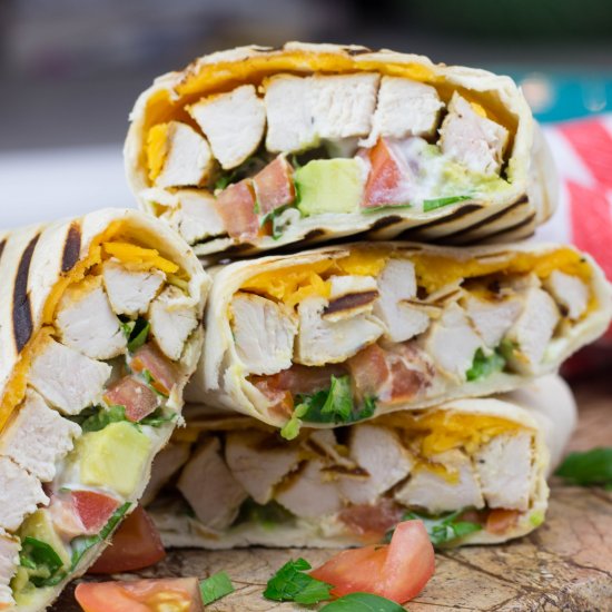 Healthy Chicken Avocado Wraps