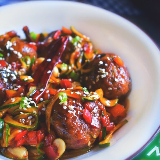 Kung Pao Chicken Meatballs