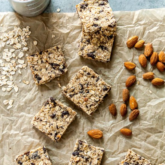 Chocolate Almond Vegan Granola Bars