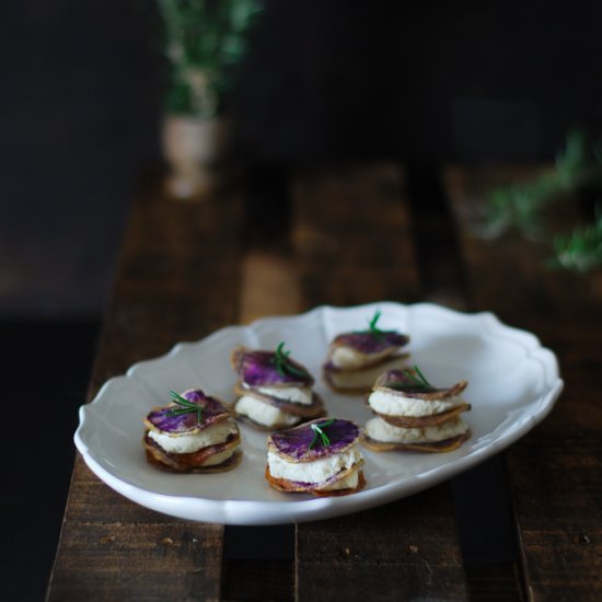 Codfish brandade with purple potato