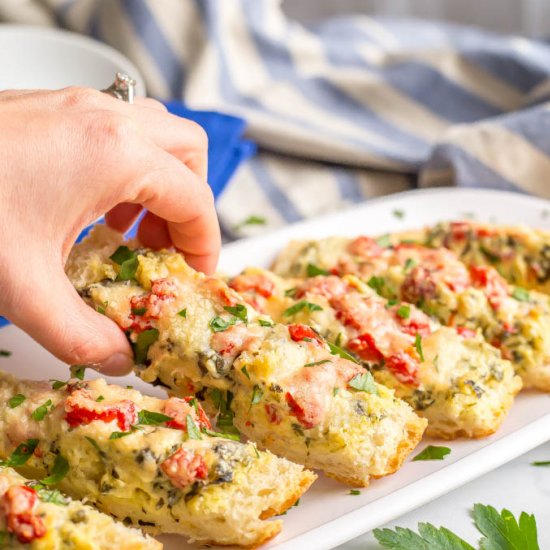 Spinach artichoke French bread