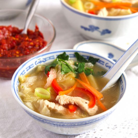 Potato and Turkey Soup with Cabbage