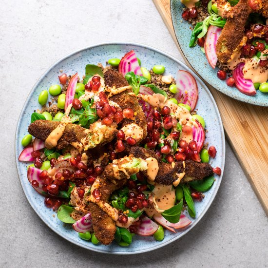 Fried Avocado Salad with Chili Mayo