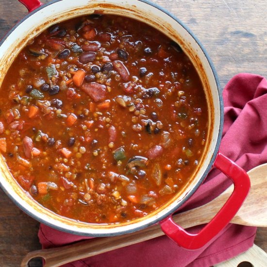 Vegetarian Chili with Red Lentils