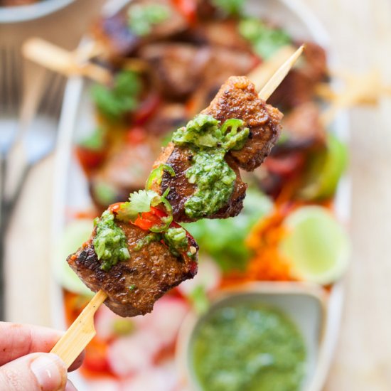 Beef Shish Kebab with Mojo Verde