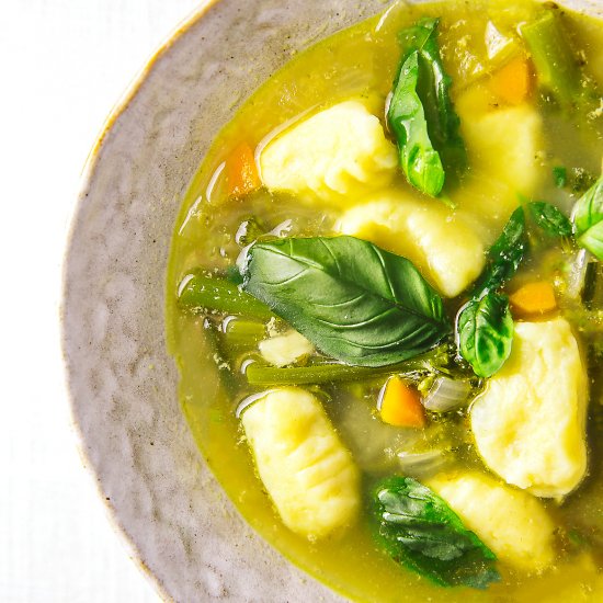 chicken soup with homemade gnocchi