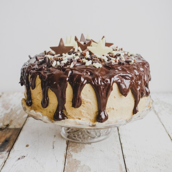 Coffee & Walnut Drip Cake