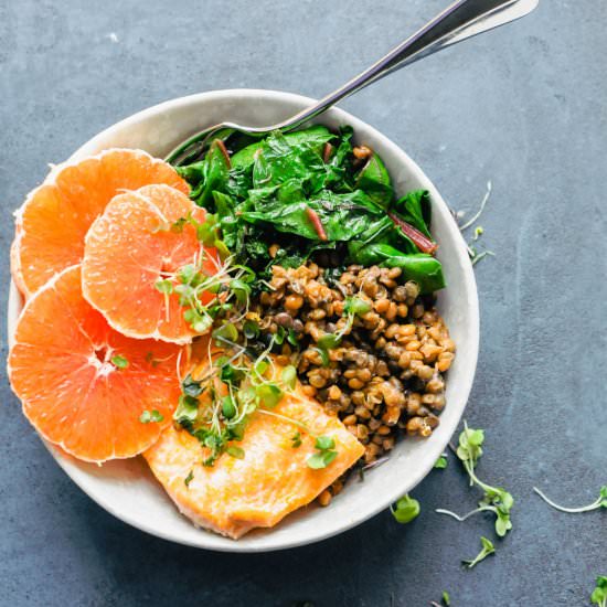 Cara Cara Orange Salmon & Lentils