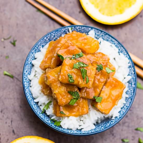 Crispy Baked Orange Tofu