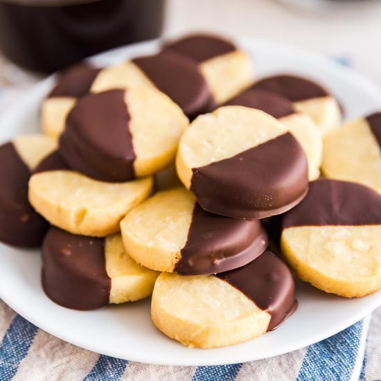 Chocolate Dipped Almond Shortbread