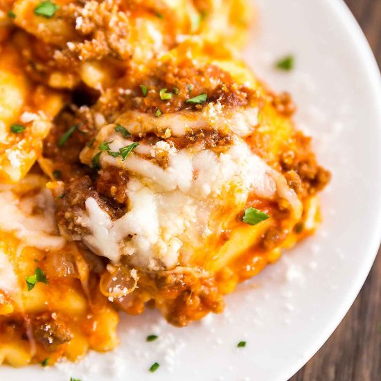 Cheesy Baked Ravioli Casserole