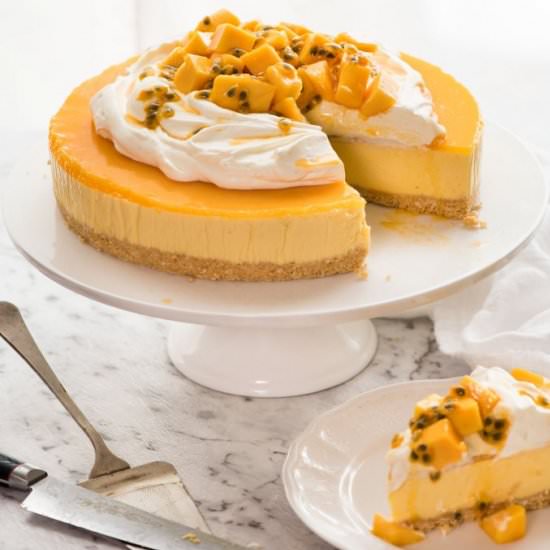 No Bake Mango Cheesecake