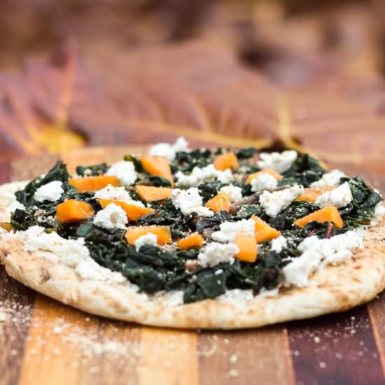 Swiss Chard & Almond Ricotta Pizza