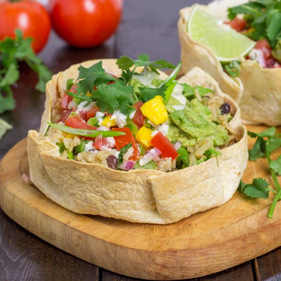 Taco Salad in a Tortilla Bowl