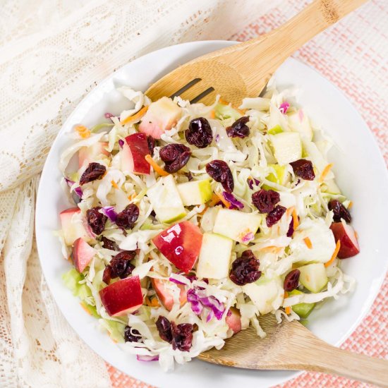 Apple Cranberry Almond Coleslaw