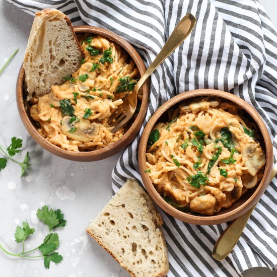 Creamy Tomato Pasta with Mushrooms