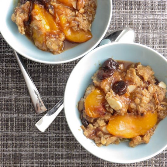 Peach Cherry Almond Crisp