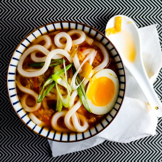 Spicy Kimchi Udon Soup