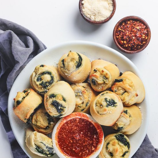 VEGAN Spinach Pinwheels