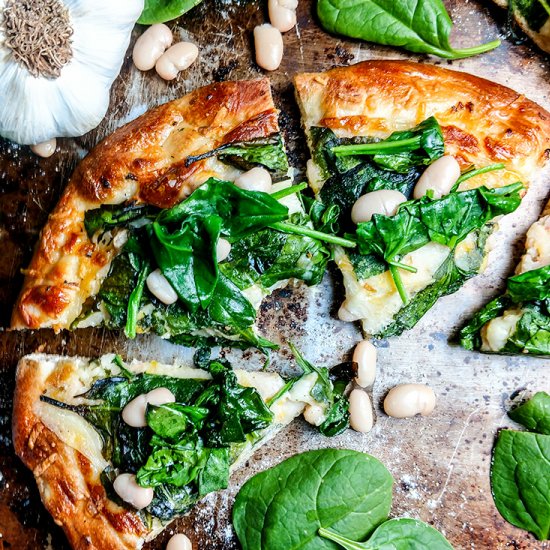 Spinach and White Bean Pizza