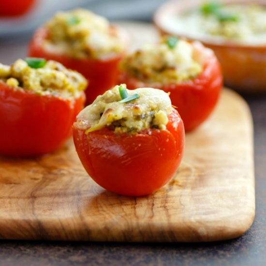 Chicken Pesto Tomato Bites