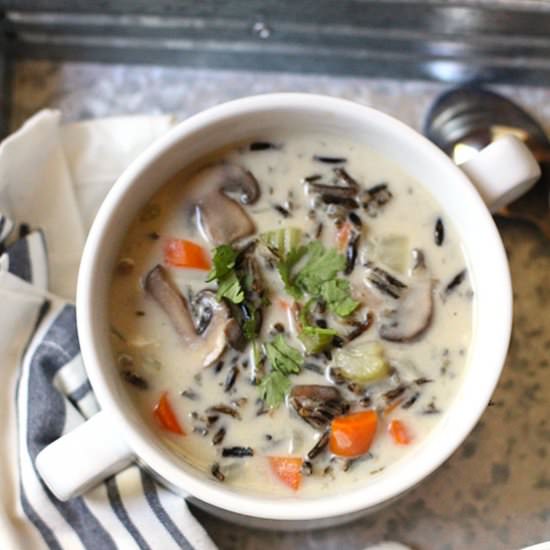 Creamy Wild Rice Soup with Mushroom