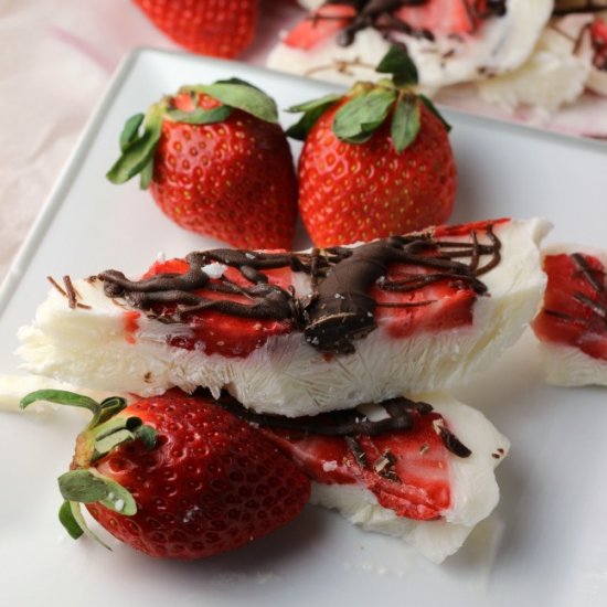 Frozen Strawberry Chocolate Bark