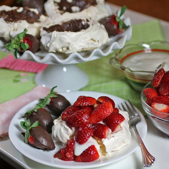 Strawberry Pavlova w/ Coconut Cream