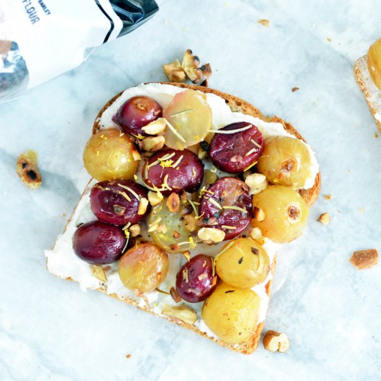 Roasted Grape & Ricotta Toast