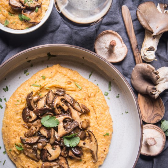 Chipotle Pale Ale Polenta Mushrooms