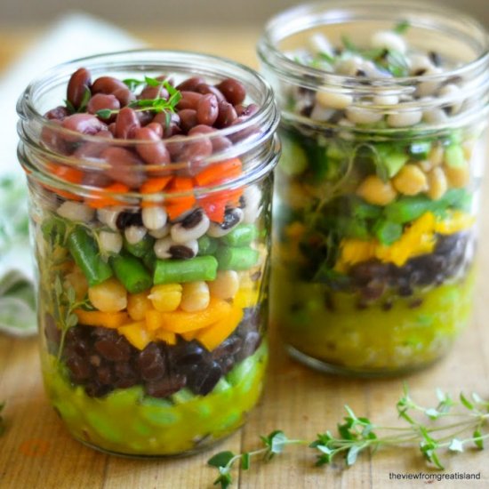 Mason Jar 7 Bean Salad