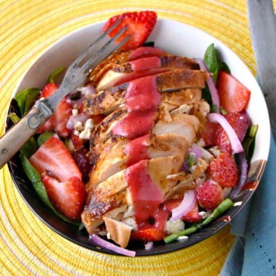 Strawberry Chicken Spinach Salad