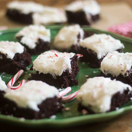 GF Peppermint Frosted Chocolate Cake