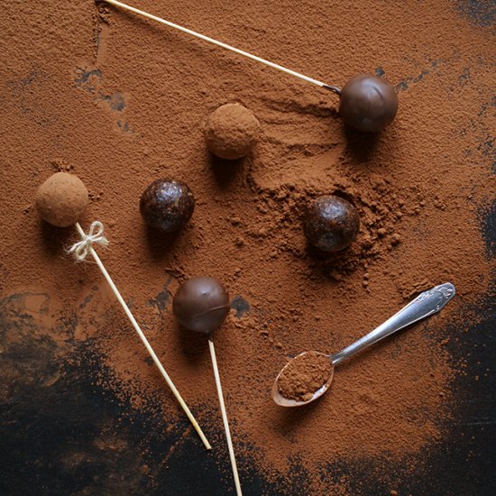 Plum truffles in dark chocolate