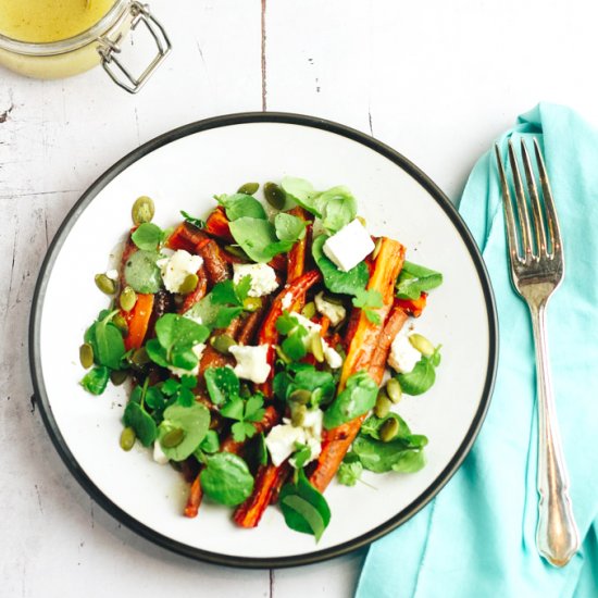 Roasted Carrot Goat’s Cheese Salad