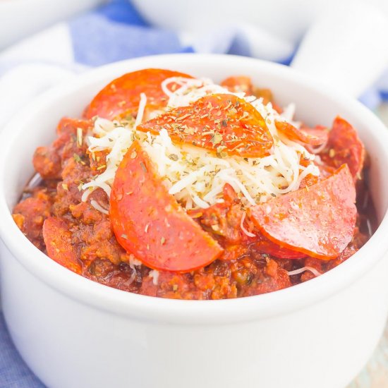 Slow Cooker Pizza Chili