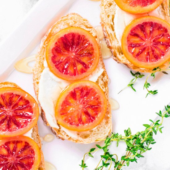 Ricotta Toast w/ Blood Oranges