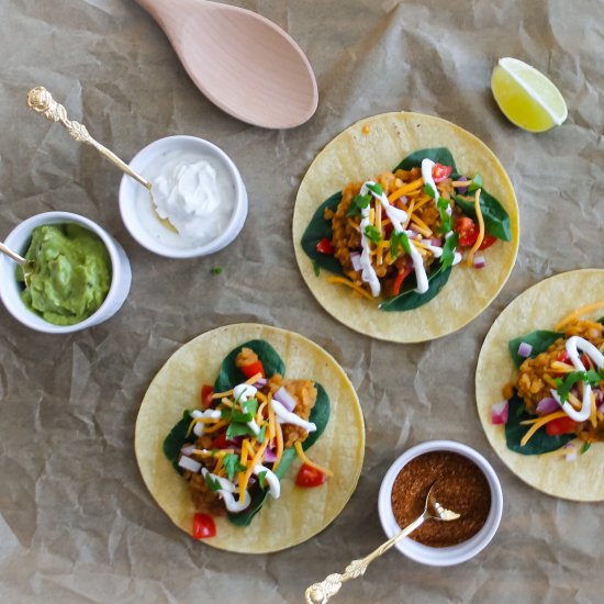 Easy Vegetarian Lentil Tacos