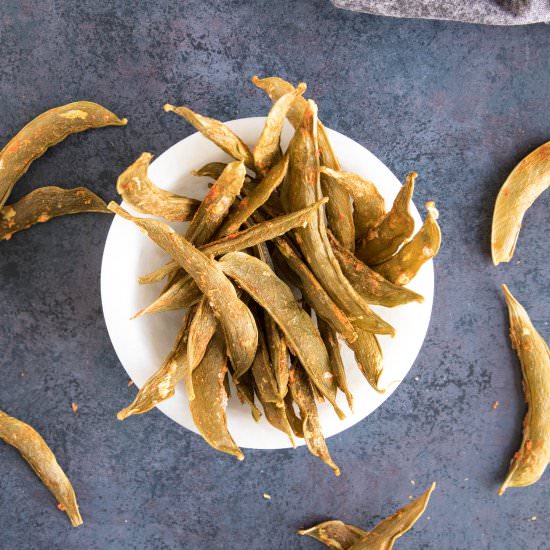 Spicy Homemade Snap Pea Crisps