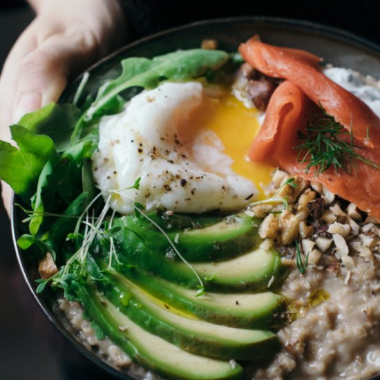 Savory miso & salmon porridge