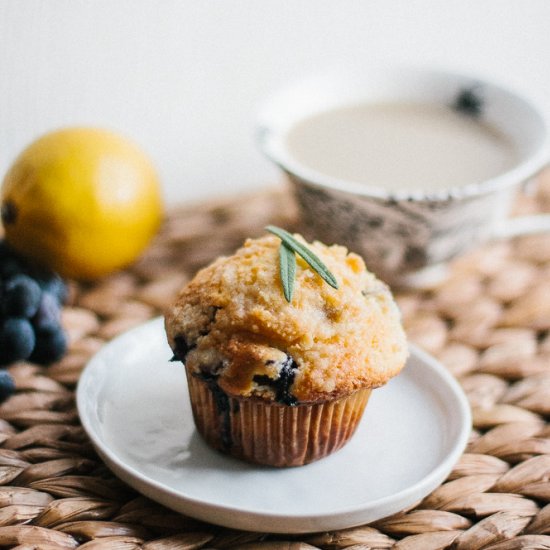 Lemon blueberry strudel muffins