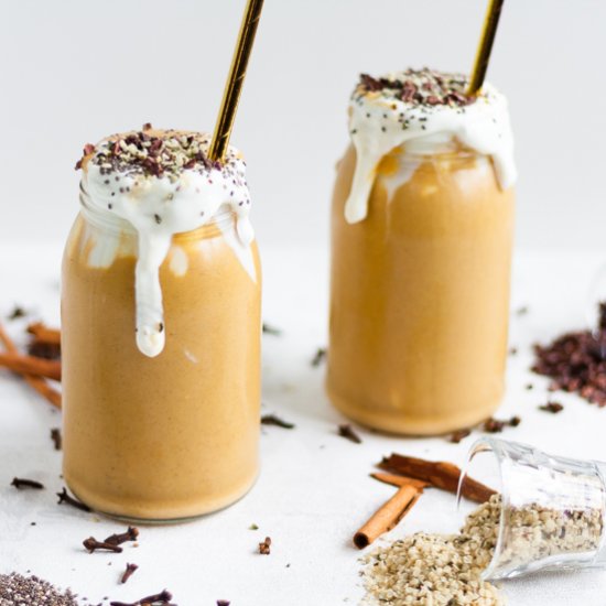 vegan pumpkin spice protein smoothie