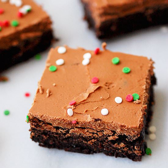 Mint brownies & chocolate frosting