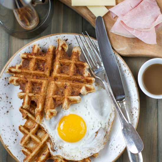 Savory Sourdough Waffles