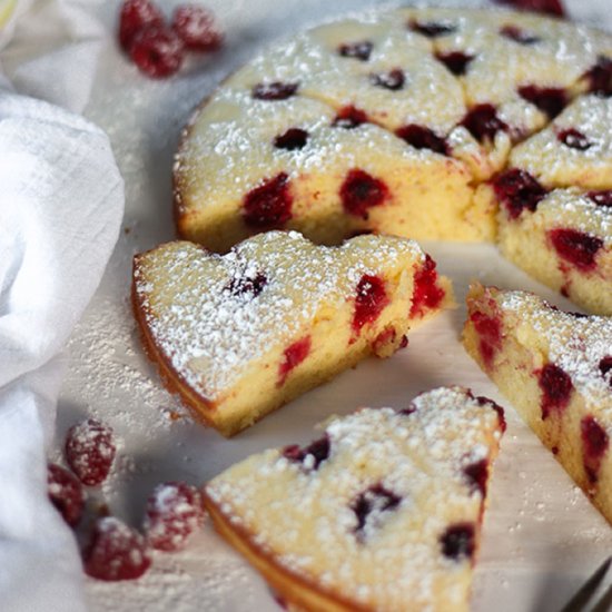 Raspberry Lemon Sour Cream Cake