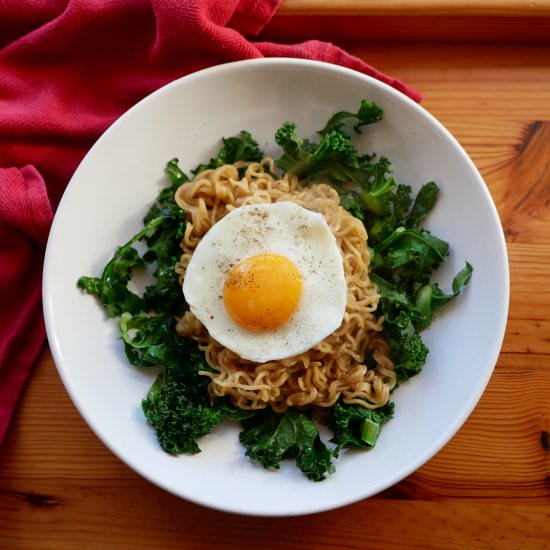 Sesame Noodles with Fried Egg