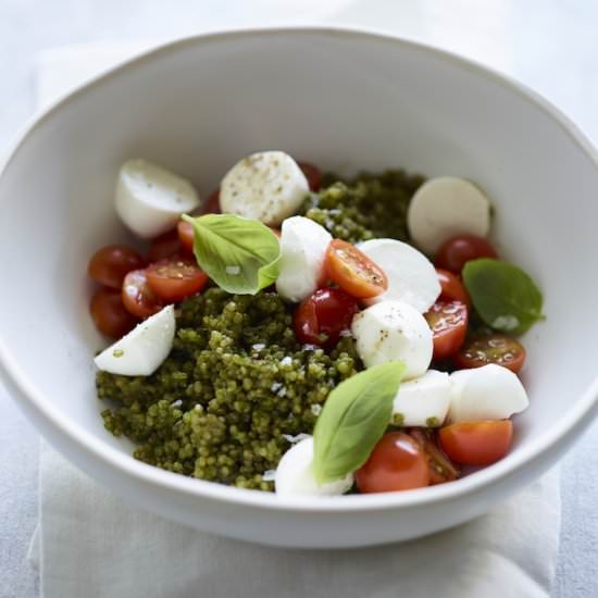 Pesto Caprese Quinoa Salad